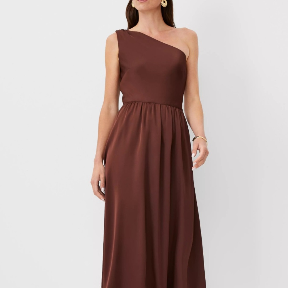 New with tags. One shoulder brown dress